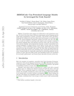 BERT2Code: Can Pretrained Language Models be Leveraged for Code Search?