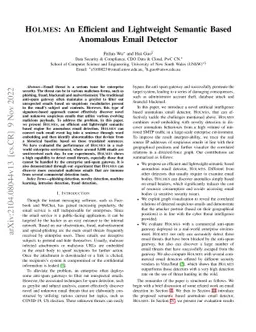 Holmes: An Efficient and Lightweight Semantic Based Anomalous Email
  Detector