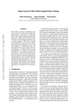 Improving Zero-Shot Multi-Lingual Entity Linking