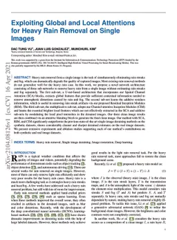 Exploiting Global and Local Attentions for Heavy Rain Removal on Single
  Images