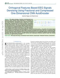 Orthogonal Features Based EEG Signals Denoising Using Fractional and
  Compressed One-Dimensional CNN AutoEncoder
