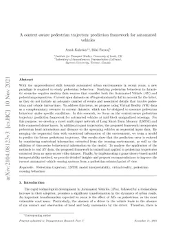 A context-aware pedestrian trajectory prediction framework for automated
  vehicles