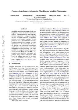 Counter-Interference Adapter for Multilingual Machine Translation