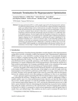 Automatic Termination for Hyperparameter Optimization