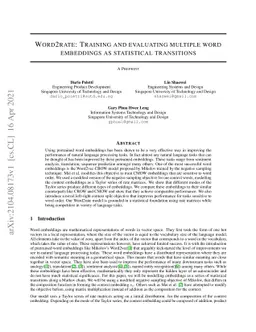 Word2rate: training and evaluating multiple word embeddings as
  statistical transitions