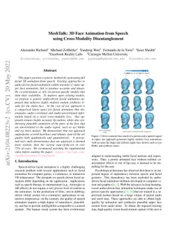 MeshTalk: 3D Face Animation from Speech using Cross-Modality
  Disentanglement