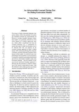 An Adversarially-Learned Turing Test for Dialog Generation Models