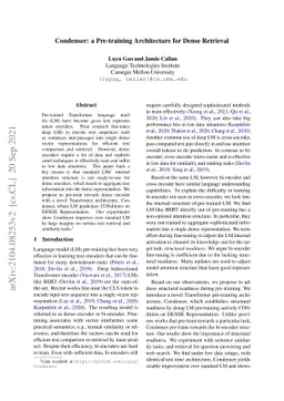 Condenser: a Pre-training Architecture for Dense Retrieval