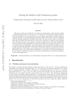 Testing for Outliers with Conformal p-values
