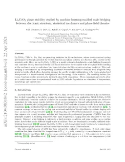 Li$_x$CoO$_2$ phase stability studied by machine learning-enabled scale
  bridging between electronic structure, statistical mechanics and phase field
  theories