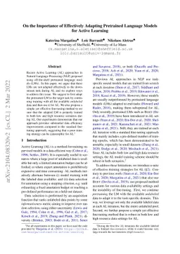 On the Importance of Effectively Adapting Pretrained Language Models for
  Active Learning