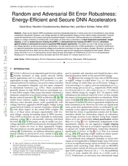 Random and Adversarial Bit Error Robustness: Energy-Efficient and Secure
  DNN Accelerators
