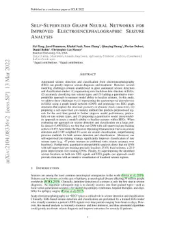 Self-Supervised Graph Neural Networks for Improved
  Electroencephalographic Seizure Analysis