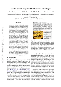Concadia: Towards Image-Based Text Generation with a Purpose