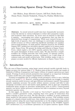 Accelerating Sparse Deep Neural Networks