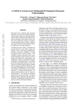 LAMPRET: Layout-Aware Multimodal PreTraining for Document Understanding