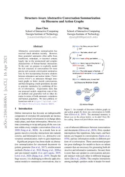 Structure-Aware Abstractive Conversation Summarization via Discourse and
  Action Graphs