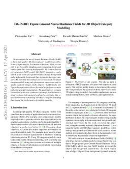 FiG-NeRF: Figure-Ground Neural Radiance Fields for 3D Object Category
  Modelling