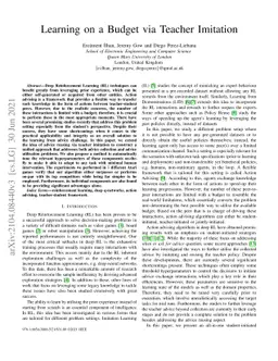 Learning on a Budget via Teacher Imitation