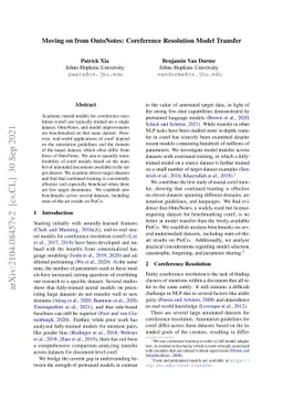Moving on from OntoNotes: Coreference Resolution Model Transfer