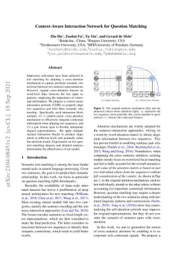 Context-Aware Interaction Network for Question Matching