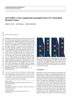 ALGAMES: A Fast Augmented Lagrangian Solver for Constrained Dynamic
  Games