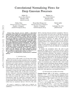 Convolutional Normalizing Flows for Deep Gaussian Processes