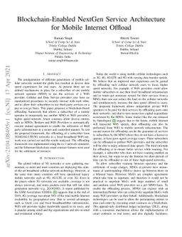 Blockchain-Enabled NextGen Service Architecture for Mobile Internet
  Offload