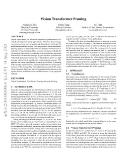 Vision Transformer Pruning