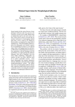 Minimal Supervision for Morphological Inflection