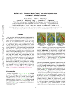 RefineMask: Towards High-Quality Instance Segmentation with Fine-Grained
  Features