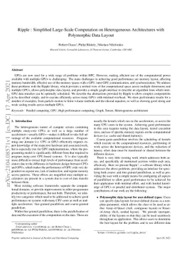 Ripple : Simplified Large-Scale Computation on Heterogeneous
  Architectures with Polymorphic Data Layout