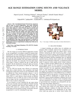 Age Range Estimation using MTCNN and VGG-Face Model