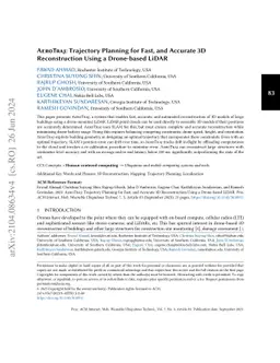 AeroTraj: Trajectory Planning for Fast, and Accurate 3D Reconstruction
  Using a Drone-based LiDAR