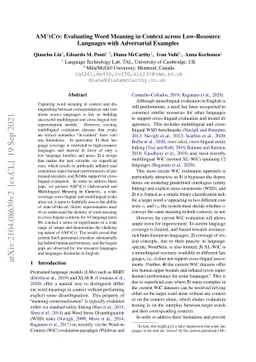 AM2iCo: Evaluating Word Meaning in Context across Low-Resource Languages
  with Adversarial Examples