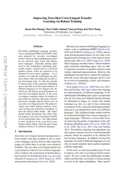 Improving Zero-Shot Cross-Lingual Transfer Learning via Robust Training