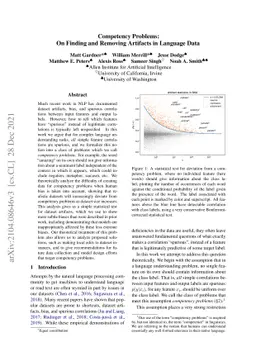 Competency Problems: On Finding and Removing Artifacts in Language Data