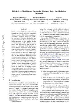 DiS-ReX: A Multilingual Dataset for Distantly Supervised Relation
  Extraction