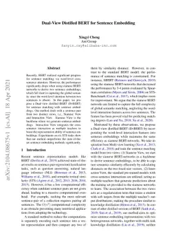 Dual-View Distilled BERT for Sentence Embedding