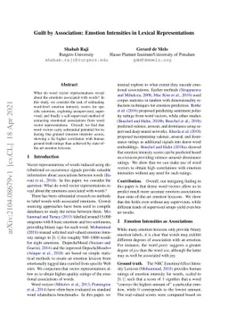 Guilt by Association: Emotion Intensities in Lexical Representations