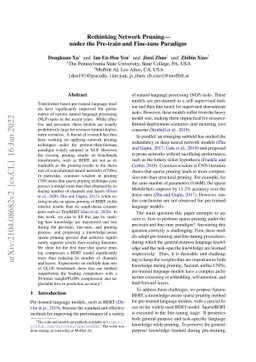 Rethinking Network Pruning -- under the Pre-train and Fine-tune Paradigm