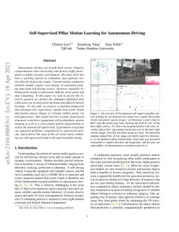 Self-Supervised Pillar Motion Learning for Autonomous Driving