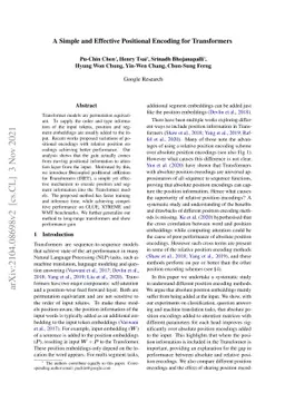 A Simple and Effective Positional Encoding for Transformers