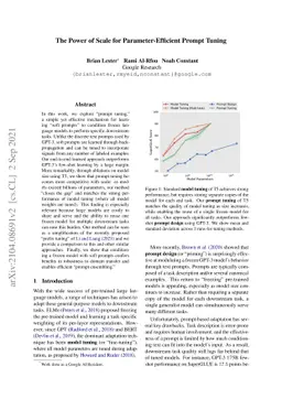 The Power of Scale for Parameter-Efficient Prompt Tuning