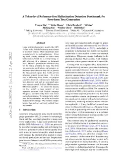 A Token-level Reference-free Hallucination Detection Benchmark for
  Free-form Text Generation