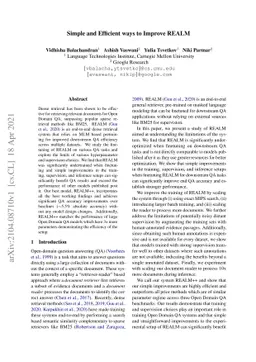 Simple and Efficient ways to Improve REALM