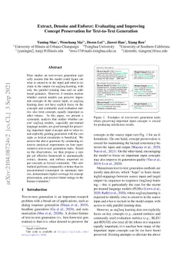 Extract, Denoise and Enforce: Evaluating and Improving Concept
  Preservation for Text-to-Text Generation
