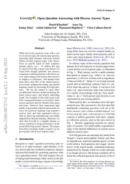 GooAQ: Open Question Answering with Diverse Answer Types