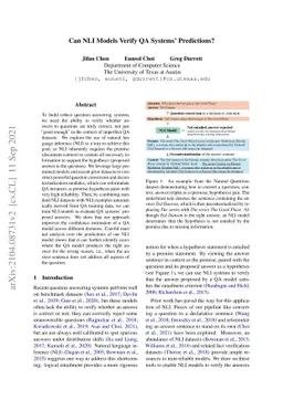 Can NLI Models Verify QA Systems' Predictions?