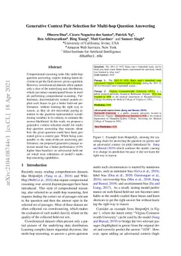 Generative Context Pair Selection for Multi-hop Question Answering